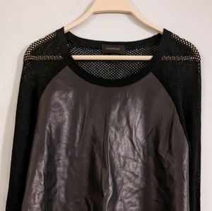 Danier  faux leather top and knit back